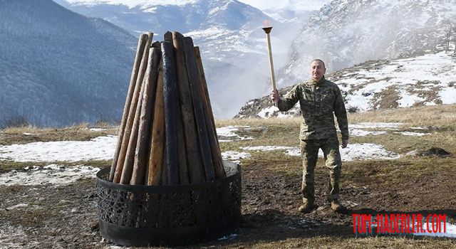 Aliyev Nevruz ateşini Şuşa'da yaktı