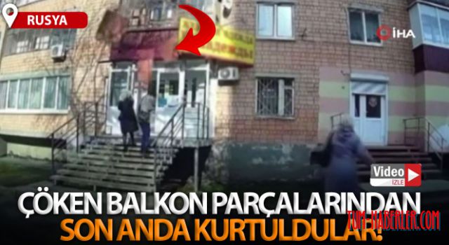 Çöken balkon parçalarından son anda kurtuldu