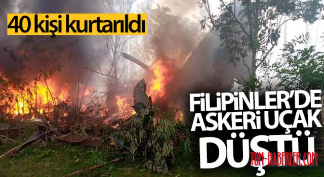 Filipinler'de 85 yolcusu olan bir askeri uçak düştü