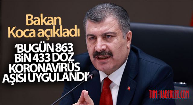 Koca: 863 bin 433 doz koronavirüs aşısı uygulandı