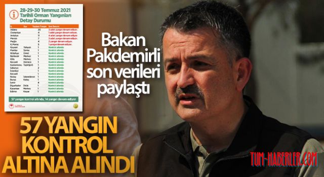Tarım ve Orman Bakanı Pakdemirli, orman yangınlarına ilişkin son bilgileri paylaştı!