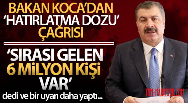 Bakan Koca: Aktif vakaların yüzde 90'a yakın bir bölümü aşı olmamış ya da aşısı tamamlanmamış kişiler
