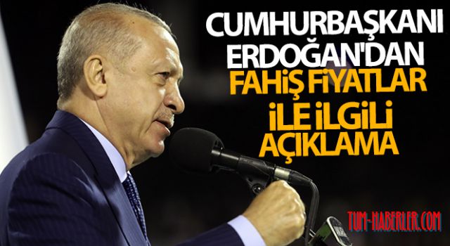 Cumhurbaşkanı Erdoğan'dan fahiş fiyatlar ile ilgili açıklama