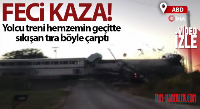ABD'de yolcu treni araç yüklü tıra çarptı: 4 yaralı