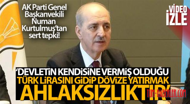 Numan Kurtulmuş: Türk Lirasını gidip dövize yatırmak bir ahlaksızlıktır