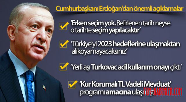 Cumhurbaşkanı Erdoğan'dan önemli açıklamalar