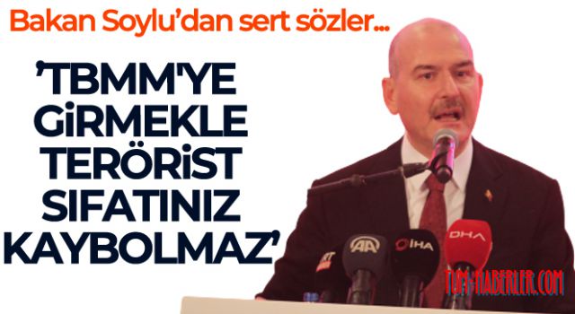 Bakan Soylu: TBMM'ye girmekle terörist sıfatınız kaybolmaz