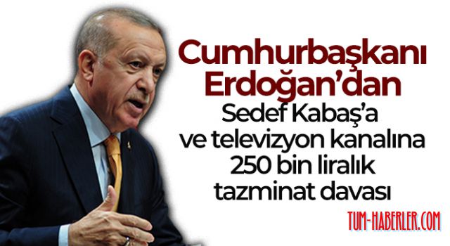 Cumhurbaşkanı Erdoğan'dan Sedef Kabaş'a ve televizyon kanalına 250 bin liralık tazminat davası