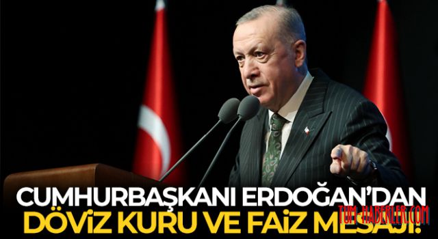 Cumhurbaşkanı Erdoğan'dan döviz kuru ve faiz mesajı