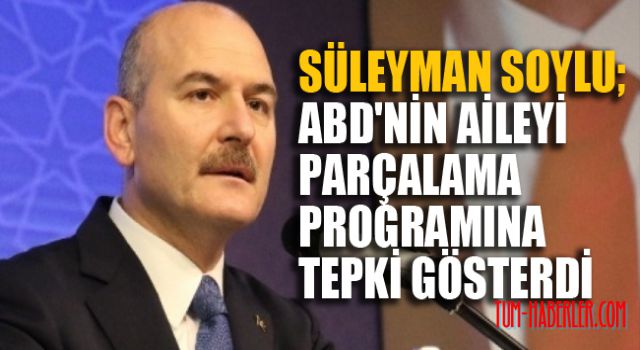 Bakan Soylu, ABD'nin aileyi parçalama programına tepki gösterdi