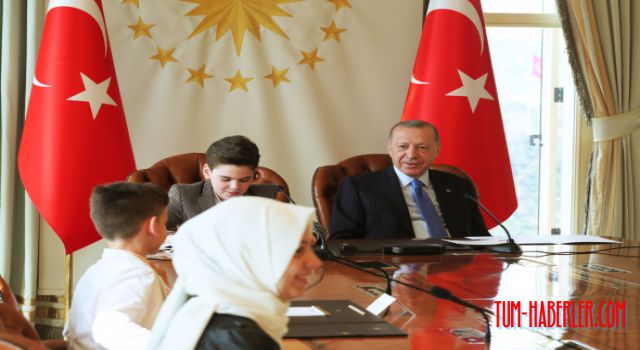 Cumhurbaşkanı Erdoğan çocukları kabul etti