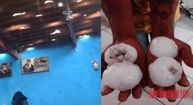 Meksika'da tenis topu büyüklüğünde dolu yağdı