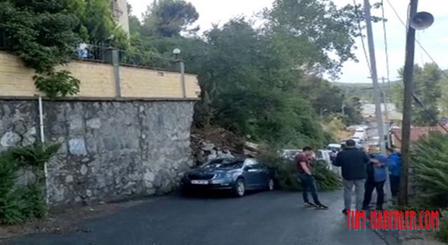 10 katlı bir binanın istinat duvarı çöktü