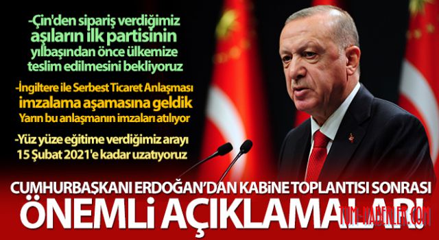 Cumhurbaşkanı Erdoğan'dan önemli açıklamalar!