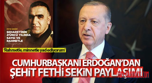 Cumhurbaşkanı Erdoğan, Fethi Sekin'i andı