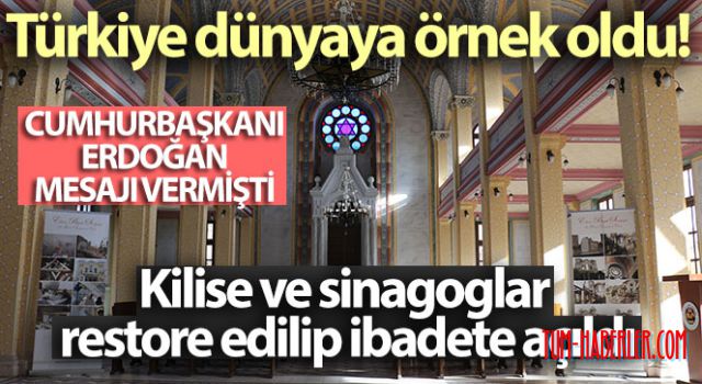 Türkiye'nin restore ettiği kilise ve sinagoglar ibadete açıldı VİDEO HABER