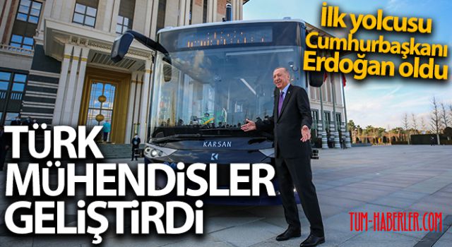 Cumhurbaşkanı Erdoğan, sürücüsüz elektrikli otobüsün ilk yolcusu oldu