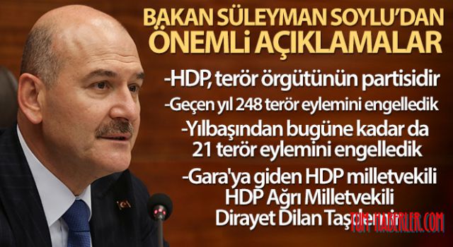 Bakan Soylu açıkladı: Gara'ya giden HDP vekili Dirayet Dilan Taşdemir!