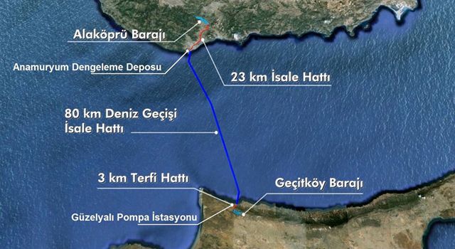 Kuzey Kıbrıs'a su taşıyan borular yeniden faaliyette